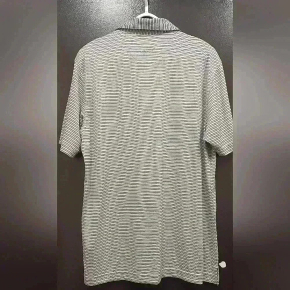 Greg Norman  Polo Golf Shirt Mens Large Grey Black Stripe Sportswear - Picture 5 of 10